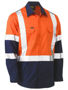 Picture of Bisley X Taped Biomotion Two Tone Hi Vis Lightweight Drill Shirt BS6696XT