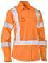 Picture of Bisley Women's X Taped Biomotion Hi Vis Cool Lightweight Drill Shirt BL6166XT