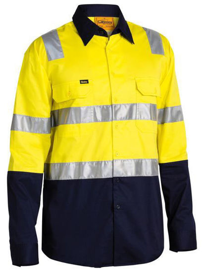 Picture of Bisley Taped Hi Vis Cool Lightweight Shirt with Shoulder Tape BS6432T