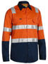 Picture of Bisley Taped Hi Vis Cool Lightweight Shirt with Shoulder Tape BS6432T