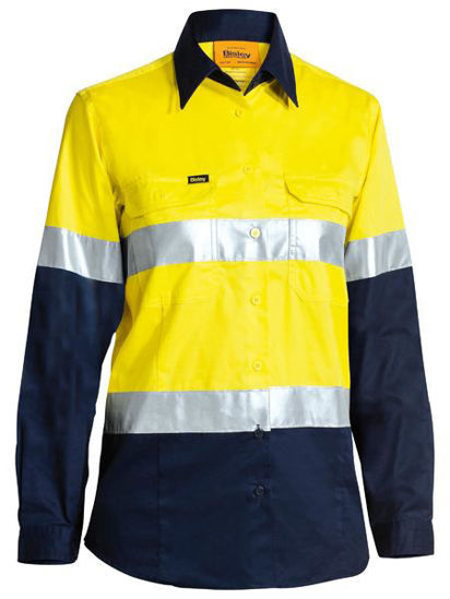 Picture of Bisley Women's Taped Hi Vis Cool Lightweight Drill Shirt BL6696T