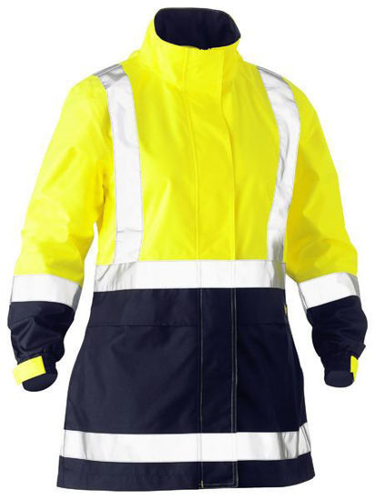 Picture of Bisley Women's Taped Hi Vis Recycled Rain Shell Jacket BJL6766T