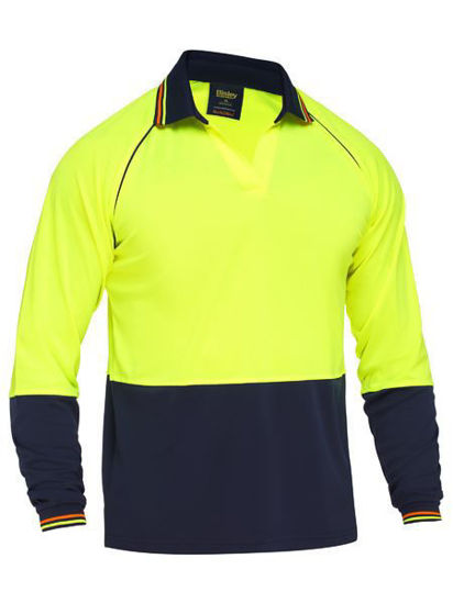 Picture of Bisley Two Tone Hi Vis V-Neck Polo Shirt BK6440