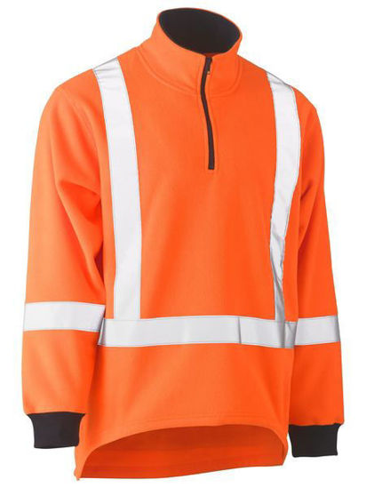 Picture of Bisley X Taped TTMC Hi Vis Polar Fleece 1/4 Zip Pullover BK6249XT