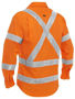 Picture of Bisley X Taped Closed Front Hi Vis Cool Lightweight Drill Shirt BSC6166XT