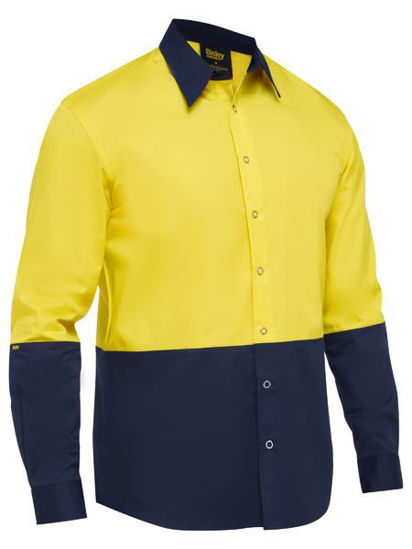 Picture of Bisley Two Tone Hi Vis Long Sleeve Shirt BS6442