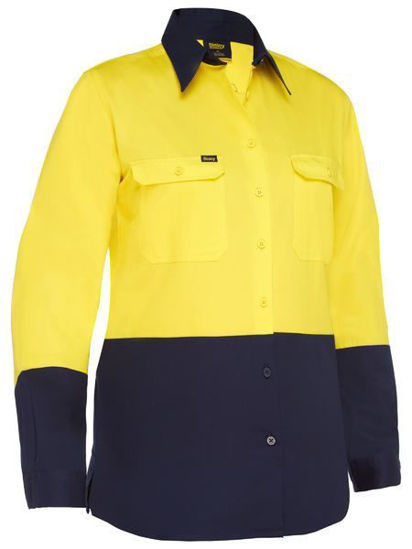 Picture of Bisley Women's Cool Lightweight Hi Vis Drill Shirt BL6895